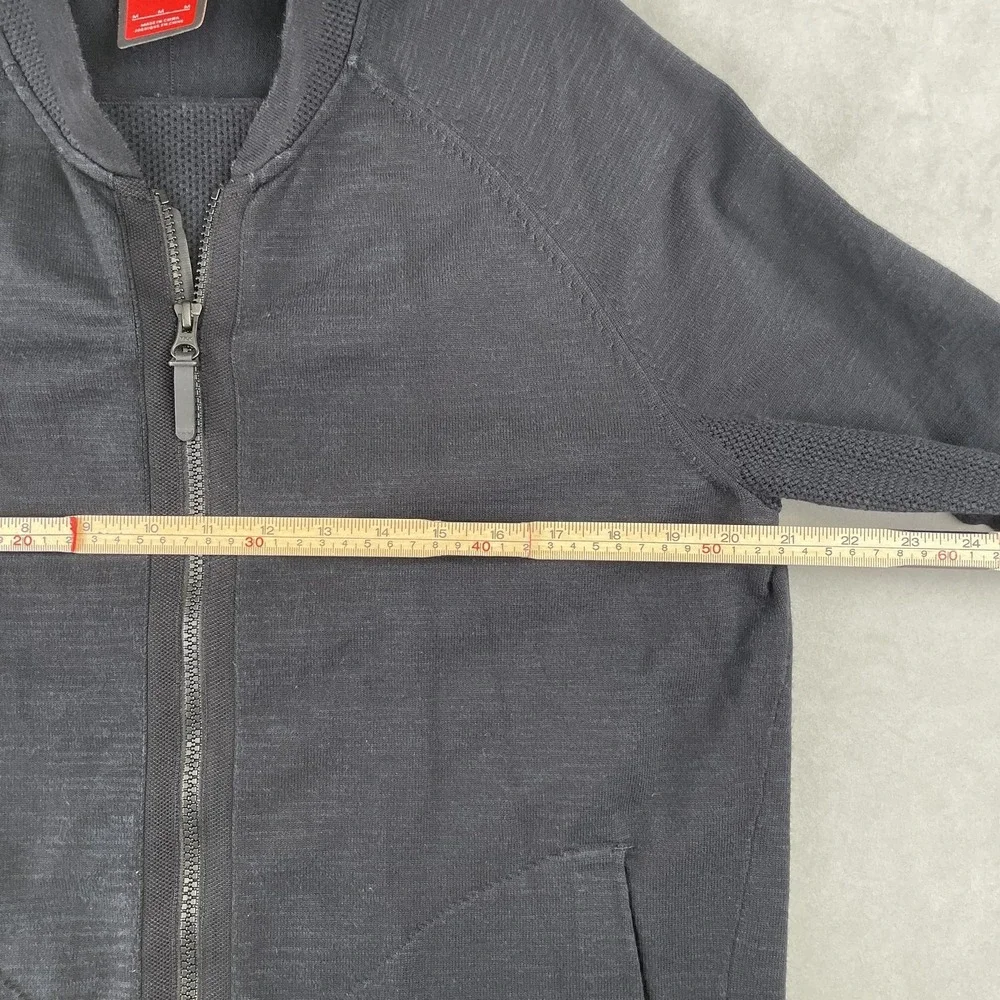 Nike Jacket Mens M Black Tech Knit Full Zip Bomber Mesh‎ Panels Comfy 810558-010